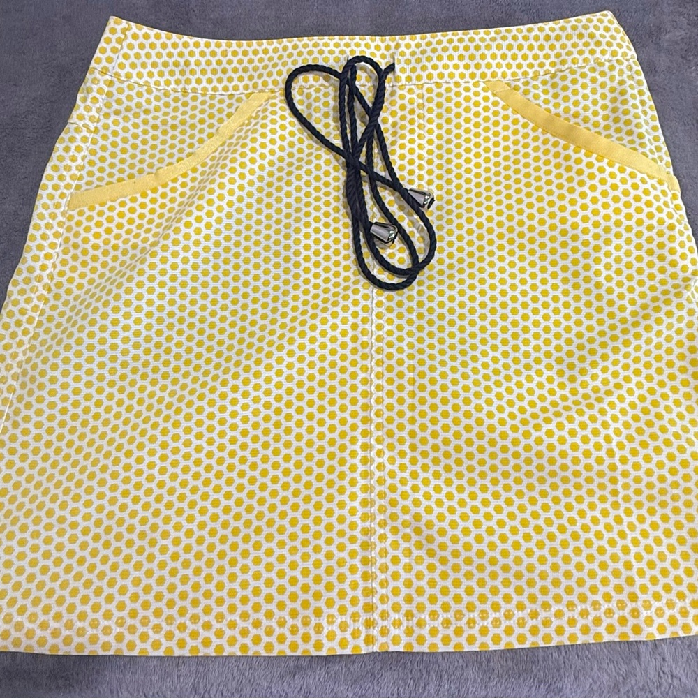 adidas Yellow Polka Dot Mini Skirt with Drawstring
